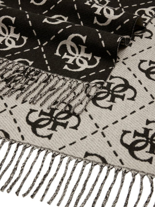 GUESS Schal 70x190 BLO: Woven, zweifarbiger Jacquard-Schal mit 4G-Logoprint und ausgefranstem Saum, 70x190 cm, Viskosemix, rautenförmiges Muster mit wiederholtem „CC“-Motiv und Fransenabschluss.
