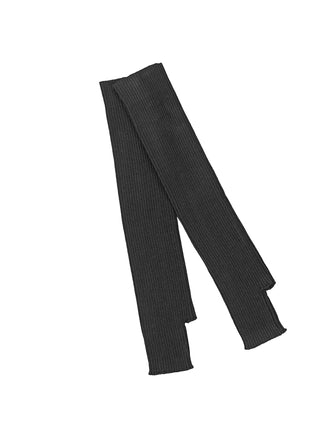 OFF#DLY Armstulpen black: Lange, schwarze, gerippte Arm- oder Beinwärmer aus 5% Kaschmir, ca. 38 cm lang, ideal für vielseitige Wärme und Stil.