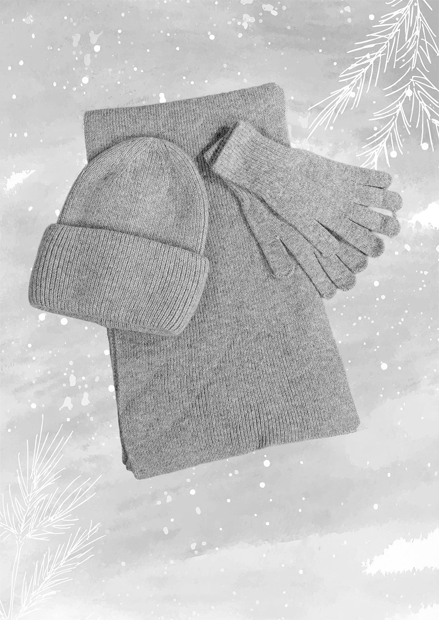 set mütze schal handschuhe OFF#DLY Mütze/Schal/Handschuhe Set grau – offline