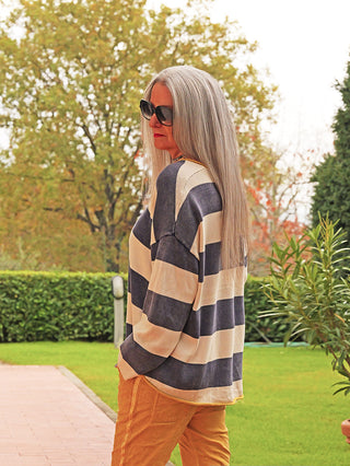 OFF#DLY Pulli Bea blue/beige