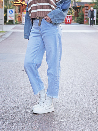 OFF#DLY Wide Leg Denim lightblue