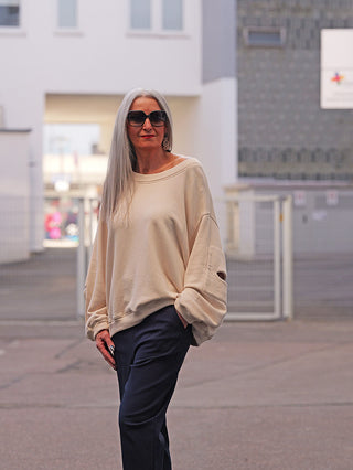 LIV BERGEN Sweater Sky Sleeve nature