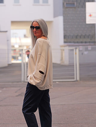 LIV BERGEN Sweater Sky Sleeve nature