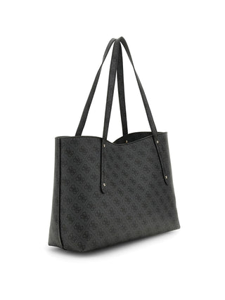 Die GFUESS Brenton Tote CLO ist eine große, dunkelgraue Tasche mit langen Trägern, einem dezenten 4G-Monogramm und einem Metall-Logo vorn, gefertigt aus Polyurethan.