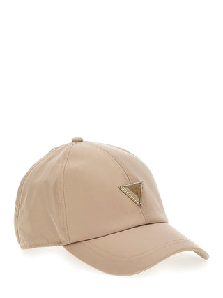 GUESS Basebal Cap TUP mit leicht gebogenem Schirm, sichtbaren Nähten und goldfarbenem GUESS-Logo auf der Vorderseite. Verstellbar und aus 100% Polyester gefertigt.