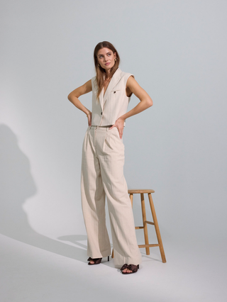 Co´Couture Lena Linen Vest bone