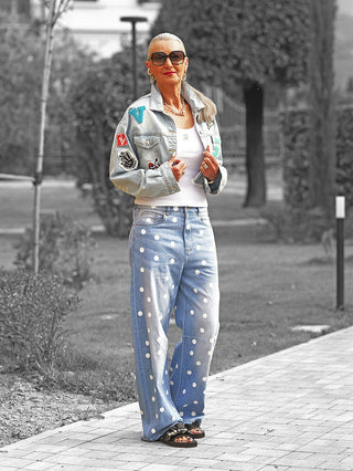OFF#DLY Denim Dot´s lightblue