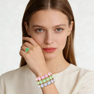 OFF#DLY Armband Glassteine gold