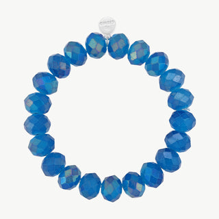 Flaches Kristallperlen Armband denimblue