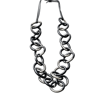 OFF#DLY Collier/Kette silver/black