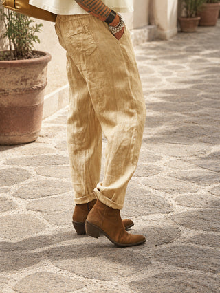 OFF#DLY Linen Pant Florenz camel