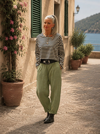 OFF#DLY Linen Pant Florenz matcha