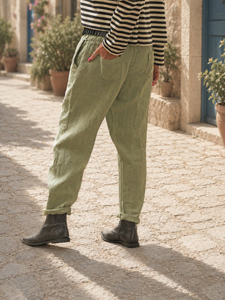 OFF#DLY Linen Pant Florenz matcha