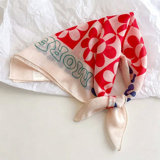 OFF#DLY Tuch Flower Smille beige/red