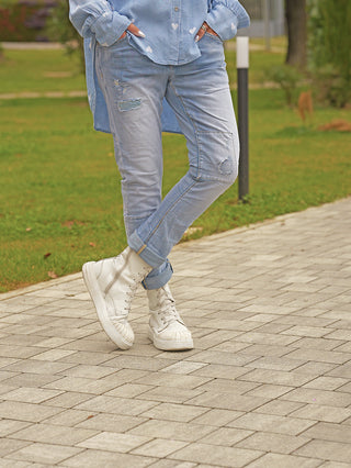 OFF#DLY Destroy Denim Lou lightblue