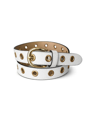 OFF#DLY Ledergürtel Stud white