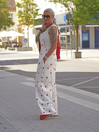 Lumina Latzhose Dana white/red