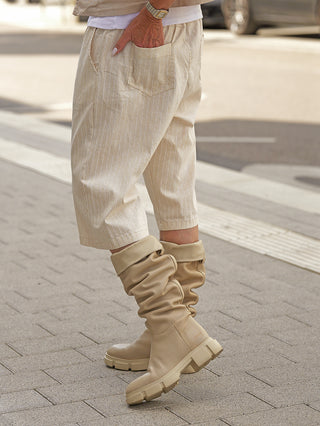 OFF#DLY Short Legnago beige Stripes