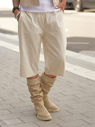 OFF#DLY Short Legnago beige Stripes
