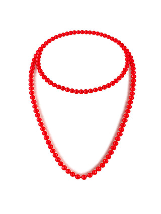 Glasperlenkette oval 7 mm red