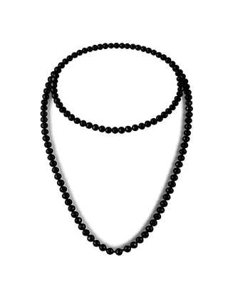Glasperlenkette oval 7 mm black
