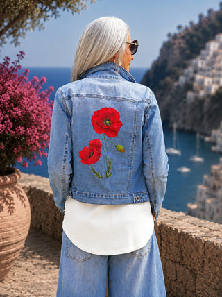 OFF#DLY Denim Jacket Flower midblue