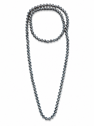 Glasperlenkette oval 7 mm silver