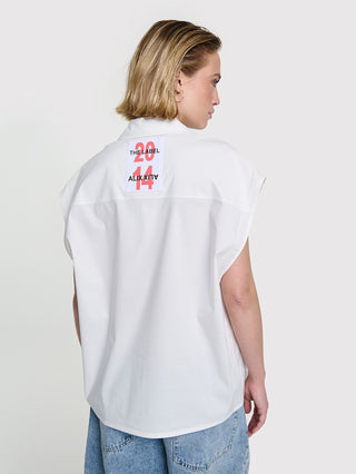 ALIX Sleeveless Bluse soft white