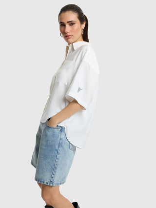 ALIX Short Sleeve Blouse soft white