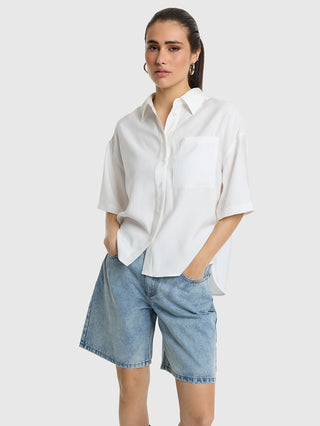 ALIX Short Sleeve Blouse soft white