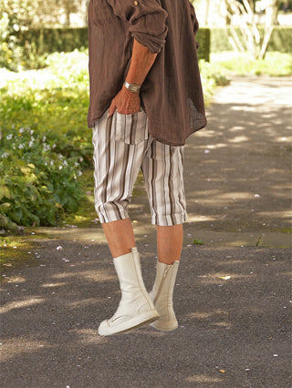OFF#DLY Short Gloria Stripes white