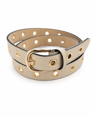 OFF#DLY Ledergürtel Stud beige