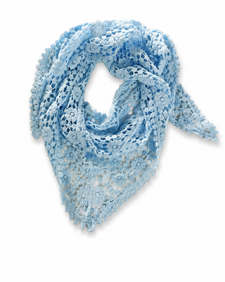 OFF#DLY Dreieck Tuch Häkel blue