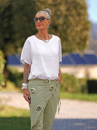OFF#DLY Linenshirt Bagno white