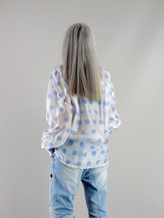 OFF#DLY Bluse Luici Dot´s blue/white