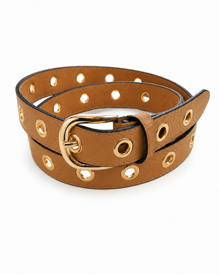 OFF#DLY Ledergürtel Stud camel