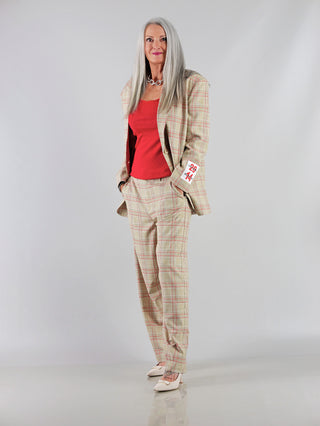 ALIX Barrel Check Pant sand