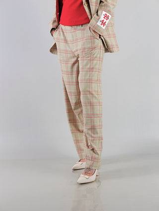ALIX Barrel Check Pant sand