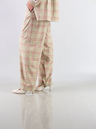 ALIX Barrel Check Pant sand
