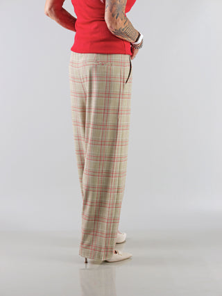 ALIX Barrel Check Pant sand