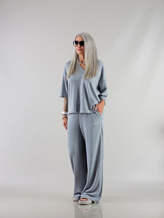 ALIX Scuba V Neck Top lightgrey