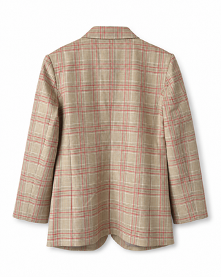 ALIX Oversized Check Blazer sand