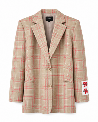 ALIX Oversized Check Blazer sand