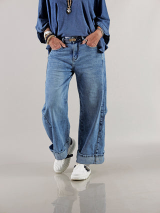 OFF#DLY Wide Leg Denim Didda midblue