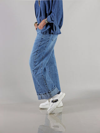 OFF#DLY Wide Leg Denim Didda midblue