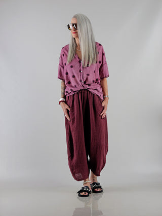 OFF#DLY Bluse Dita dot´s bordeaux