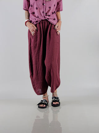OFF#DLY Linen Pant bordeaux