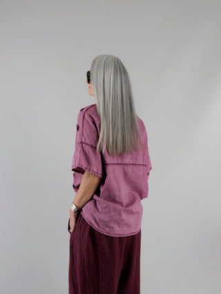 OFF#DLY Bluse Dita dot´s bordeaux