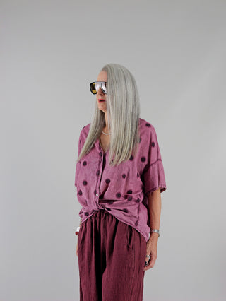 OFF#DLY Bluse Dita dot´s bordeaux