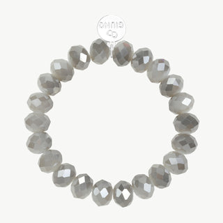 OFF#DLY Kristallperlenarmband silver